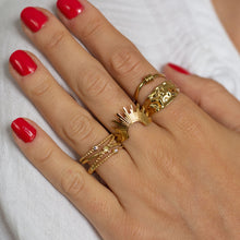 Bague Étincelle Solaire Dorée - LELIEGE