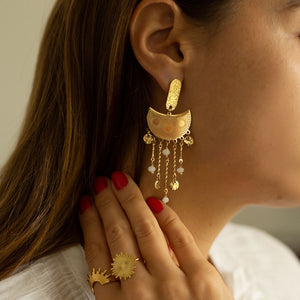 Boucles d'Oreilles Éveil Solaire Dorées - LELIEGE
