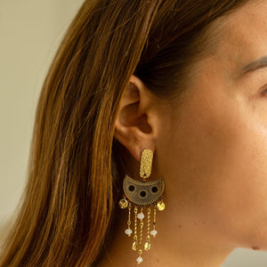 Boucles d'Oreilles Éveil Solaire Dorées - LELIEGE