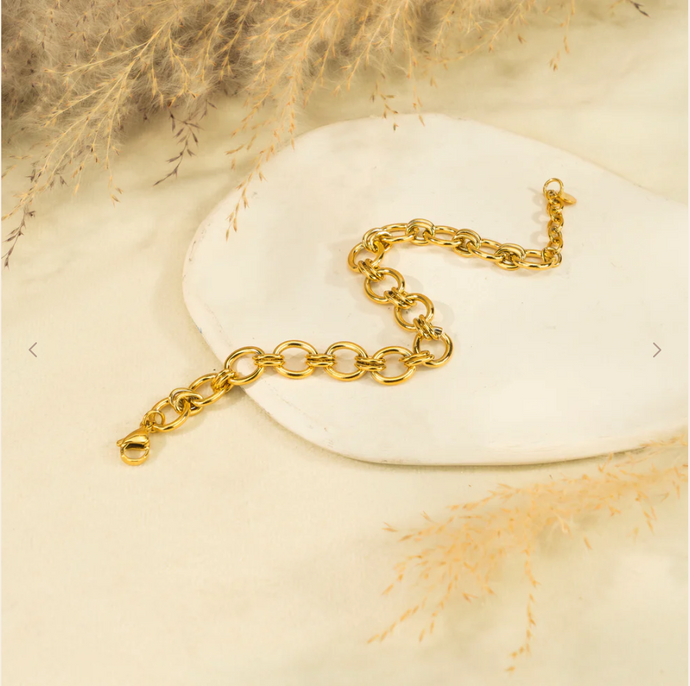 Bracelet chaîne dorée maillons - LELIEGE