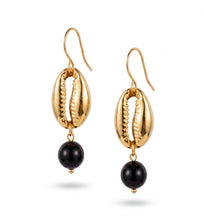 Boucles d'Oreilles Cauri Noir
