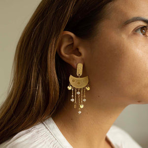 Boucles d'Oreilles Éveil Solaire Dorées - LELIEGE