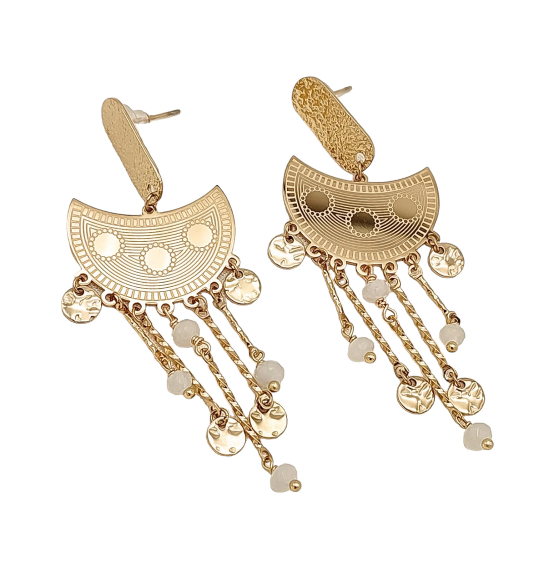 Boucles d'Oreilles Éveil Solaire Dorées - LELIEGE
