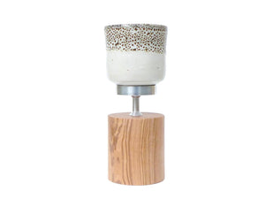 Bougeoir Rond & Bougie Blanche Rituel Nature - LELIEGE