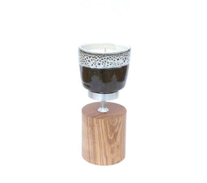 Bougeoir Rond & Bougie Rituel Nature Chocolat - LELIEGE