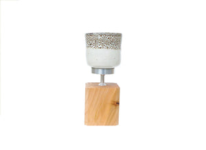 Bougeoir Carré & Bougie Blanche Rituel Nature - LELIEGE